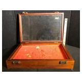 Cherry Wood Glass Top Display Case