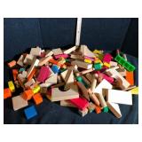 Vintage Playskool Wood Building Blocks Lot