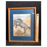 Signed Framed Horse Painting Wall Art