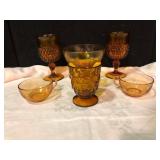 Indiana Glass Amber Whitehall Diamond Lot
