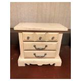 Cream Distressed Wood 2-Drawer Nightstand