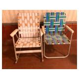Vintage Aluminum Webbed Lawn Chairs Lot of 2