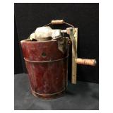 Vintage Hand-Crank Wood Ice Cream Maker