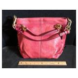Coach Pink Leather Shoulder Bag Gold Hardware