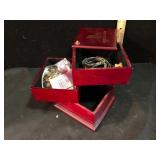 Jewelry Box with Costume Jewelry Lot