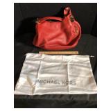Michael Kors Red Pebbled Leather Hobo Bag