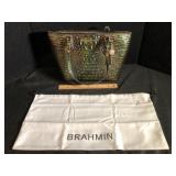 Brahmin Green Croc-Embossed Leather Tote