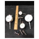 Lot of Dial Indicators and Accessories