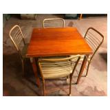 Cosco Wood Folding Card Table Set 5 Piece
