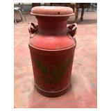 Vintage 10-Gallon Red Milk Can Eagle Graphic