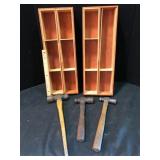 Ball Peen Hammers and Wood Trays Lot