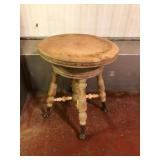Victorian Piano Stool Glass Ball Claw Feet