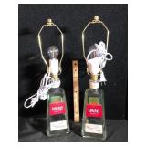 1800 Tequila Bottle Table Lamps Pair