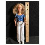 Barbie Doll Blue Polka Dot Top White Pants