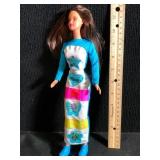 Barbie Doll Blue White Floral Star Dress
