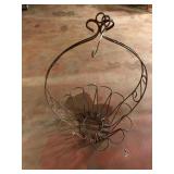 Wrought Iron Hanging Flower Basket 32in