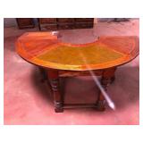 Jacobean Demilune Leather Top Desk 66in