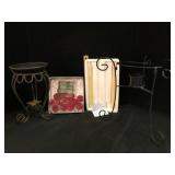 Wrought Iron Candle Holders and Candles Lot