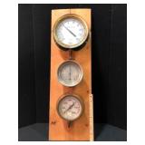 Antique Brass Steam Pressure Gauges on Board