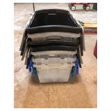 Plastic Storage Totes and Assorted Lids