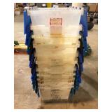 Lot of Attached Lid Plastic Tote Boxes