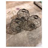 Woven Wire Garden Sphere Baskets Lot of 3