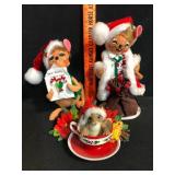 Annalee Felt Mice and Charming Tails Lot of 3