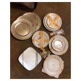 Corelle and Metal Charger Plates Lot