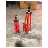 Lot of 2 Red Folding Tripod Stands