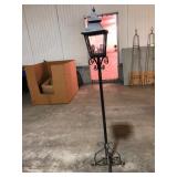 Wrought Iron Standing Lantern Post