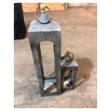 Lot of 2 Metal Candle Lanterns Open Frame