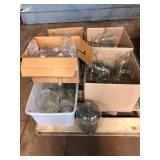 Lot of Vintage Clear Glass Vases and Jars