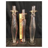 Clear Glass Candle Holder Set of 3