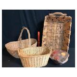 Woven Wicker Basket Lot of 4