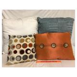 Lot of 4 Fabric Throw Pillows