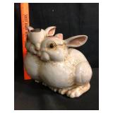 Ceramic Two Cuddling Bunnies Figurine