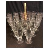 Lot of 18 Clear Glass Footed Pilsner Glasses