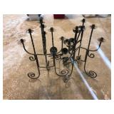 Lot of Black Wrought Iron Floor Candelabra
