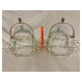 Gold-Tone Wire Two-Tier Buffet Caddy Pair