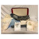Vintage Linens Lot with Lace and Tablecloths