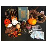 Halloween and Fall Decor Lot - Pumpkins Wreaths