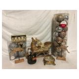 Lot of Christmas Decor Sleigh Reindeer Ornaments