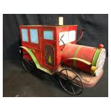 Painted Tin Car Planter Holiday Figure