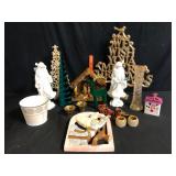 Lot of 12 Christmas Decor Figurines and Trees