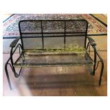 Vintage Wrought Iron Mesh Porch Glider