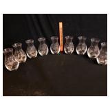 Lot of 9 Coal Valley Hounds Glass Bud Vases