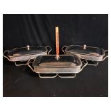 Lot of 3 Silver-Plated Buffet Server Sets