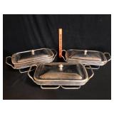 Lot of 3 Silver-Plated Buffet Server Sets