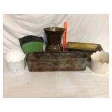 Lot of 6 Metal and Brass Decorative Planters