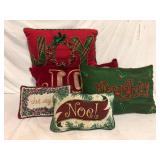Lot of 5 Christmas Throw Pillows